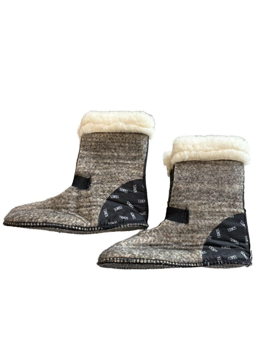 Sorel Sz 6 felt boot liners. Gray insulate hike outdoor Gorpcore faux shearling